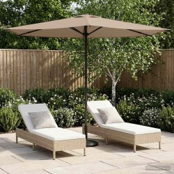 Parasol de jardin 270 x 270 cm Polyester Rectangulaire Taupe 636462636462