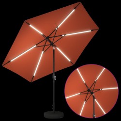 Parasol de jardin avec lumières LED et base 300 x 300 cm 636463636463