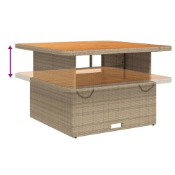 Ensemble à manger de jardin coussins 4 pcs beige résine tressée 636467636467