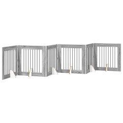 Porte de chien pliable avec supports 6 pcs Sonoma gris 482 cm 636470636470