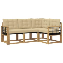 Ensemble de canapés d'extérieur 4 pcs Blanc et Beige 636474636474