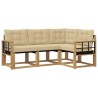 Ensemble de canapés d'extérieur 4 pcs Blanc et Beige 636474636474