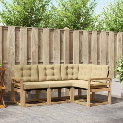 Ensemble de canapés d'extérieur 4 pcs Blanc et Beige 636475636475