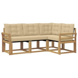 Ensemble de canapés d'extérieur 4 pcs Blanc et Beige 636475636475