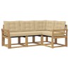 Ensemble de canapés d'extérieur 4 pcs Blanc et Beige 636475636475