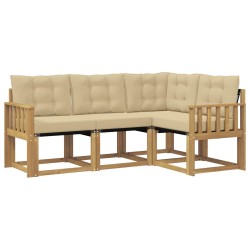 Ensemble de canapés d'extérieur 4 pcs Blanc et Beige 636476636476