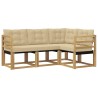 Ensemble de canapés d'extérieur 4 pcs Blanc et Beige 636477636477