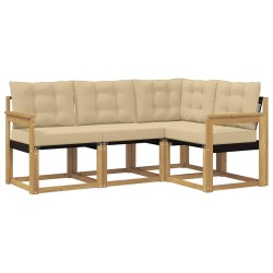 Ensemble de canapés d'extérieur 4 pcs Blanc et Beige 636478636478