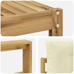 Ensemble de canapés d'extérieur 4 pcs Blanc et crème Polyester 636479636479