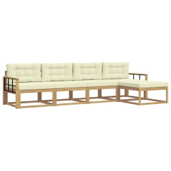 Ensemble de canapés d'extérieur 4 pcs Blanc et crème Polyester 636482636482