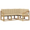 Ensemble de canapés d'extérieur 4 pcs Blanc et Beige 636484636484
