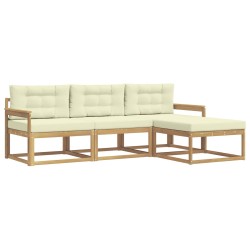 Ensemble de canapés d'extérieur 4 pcs Blanc et crème Polyester 636490636490