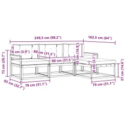 Ensemble de canapés d'extérieur 4 pcs Blanc et crème Polyester 636490636490