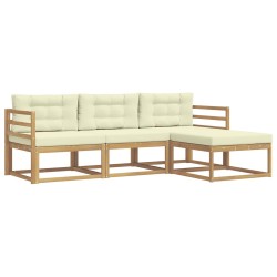 Ensemble de canapés d'extérieur 4 pcs Blanc et crème Polyester 636491636491