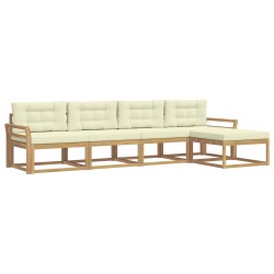 Ensemble de canapés d'extérieur 4 pcs Blanc et crème Polyester 636492636492
