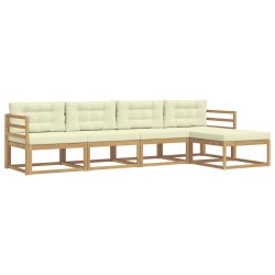 Ensemble de canapés d'extérieur 4 pcs Blanc et crème Polyester 636493636493