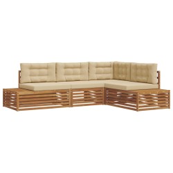 Ensemble de canapés d'extérieur 4 Pièce Naturel et Beige 636494636494