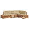 Ensemble de canapés d'extérieur 4 Pièce Naturel et Beige 636494636494