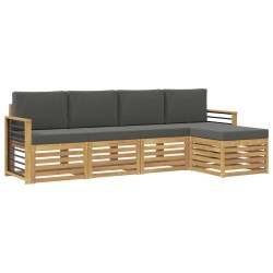 Ensemble de canapés d'extérieur 5 pcs Blanc et anthracite 636496636496