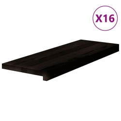 Marches d'escalier 16 pcs brun-noir 70x25x2 cm chêne massif 636498636498