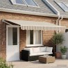 Auvent rétractable Gris clair et blanc 4,5 × 3 m 636499636499