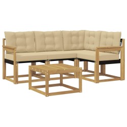 Ensemble de canapés d'extérieur 5 pcs Blanc et Beige 636500636500
