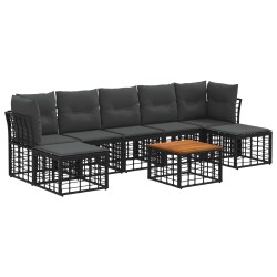 Ensemble de canapés d'extérieur 8 pcs Noir et Gris foncé 636503636503