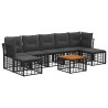 Ensemble de canapés d'extérieur 8 pcs Noir et Gris foncé 636503636503
