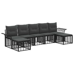 Ensemble de canapés d'extérieur 7 pcs Noir et Gris foncé 636504636504