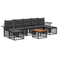 Ensemble de canapés d'extérieur 8 pcs Noir et Gris foncé 636507636507