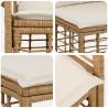 Ensemble de canapés d'extérieur 7 pcs Blanc Naturel et Crème 636509636509
