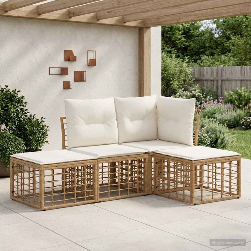 Ensemble de canapés d'extérieur Naturel Polyester 636511636511