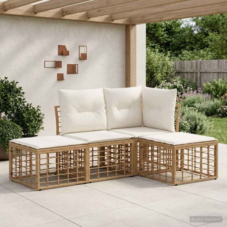 Ensemble de canapés d'extérieur Naturel Polyester 636511636511