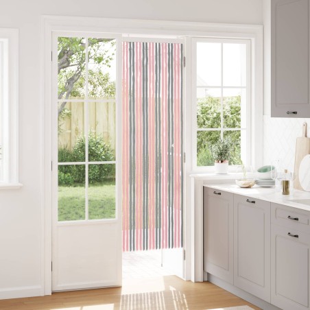 Rideau anti-insectes en chenille Gris Argent et Rose 636513636513