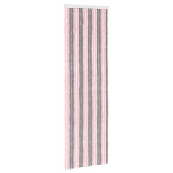 Rideau anti-insectes en chenille Gris Argent et Rose 636513636513