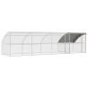 Cage à poules 4 pcs Argenté 800 x 200 x 200 cm Acier et PE 636521636521