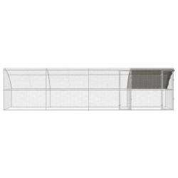 Cage à poules 4 pcs Argenté 800 x 200 x 200 cm Acier et PE 636521636521