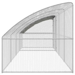 Cage à poules 4 pcs Argenté 800 x 200 x 200 cm Acier et PE 636521636521