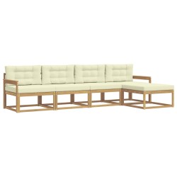 Ensemble de canapés d'extérieur 4 pcs Blanc et crème Polyester 636526636526