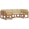 Ensemble de canapés d'extérieur 6 pcs Naturel et Beige 636530636530