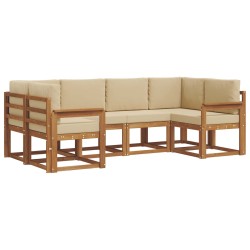 Ensemble de canapés d'extérieur 6 pcs Naturel et Beige 636534636534