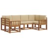 Ensemble de canapés d'extérieur 6 pcs Naturel et Beige 636535636535