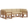 Ensemble de canapés d'extérieur 6 pcs Naturel et Beige 636537636537