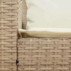 Canapé de jardin avec coussins beige résine tressée 636542636542