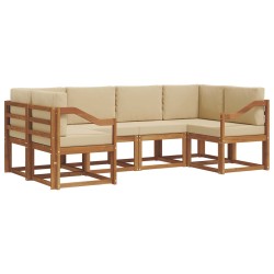 Ensemble de canapés d'extérieur 6 pcs Naturel et Beige 636543636543