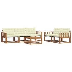 Ensemble de canapés d'extérieur 6 pcs Naturel et Crème 636553636553