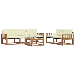 Ensemble de canapés d'extérieur 6 pcs Naturel et Crème 636553636553