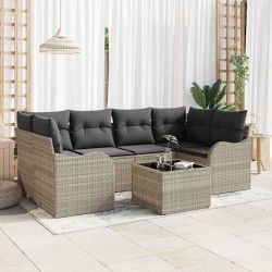 Ensemble de canapé de jardin Gris clair 55 x 55 x 37 cm 636556636556