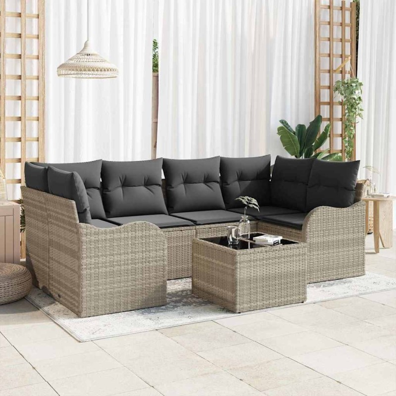 Ensemble de canapé de jardin Gris clair 55 x 55 x 37 cm 636556636556