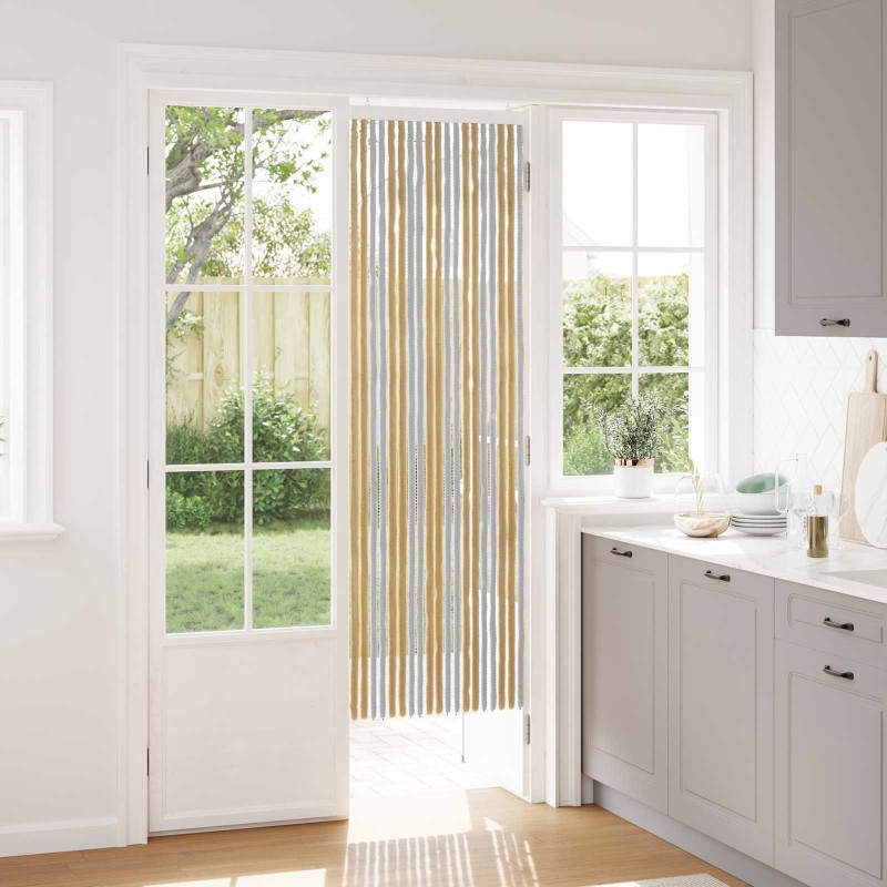 Rideau anti-insectes en chenille Gris et Beige 56 x 185 cm 636559636559